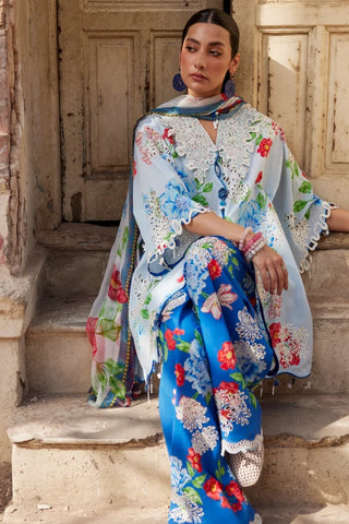 Zaha Festive Lawn 2026-Wildflower- Blue Suit