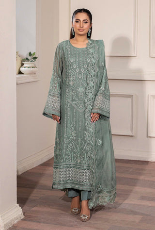 Arzo Embroidered Chiffon Collection- Green Suit