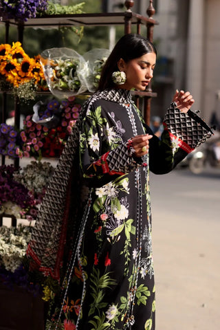 Zaha Festive Lawn 2026-Wildflower- Black Suit