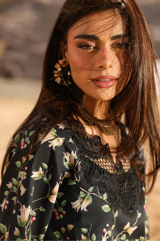 MM Vintage Flora Lawn Collection 26-Black Suit