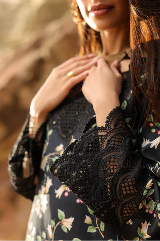 MM Vintage Flora Lawn Collection 26-Black Suit