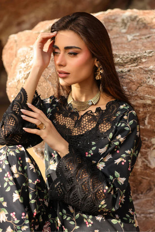 MM Vintage Flora Lawn Collection 26-Black Suit