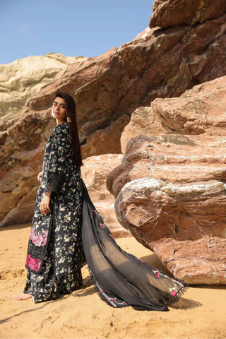 MM Vintage Flora Lawn Collection 26-Black Suit