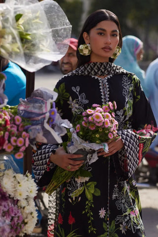 Zaha Festive Lawn 2026-Wildflower- Black Suit
