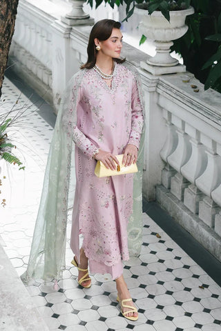 Qalamakar Q Line  Lawn Collection -Pink Green  Suit