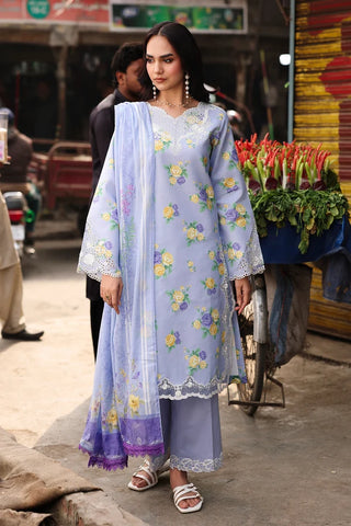 Rajbari Nissa Floral Symphony Lawn Collection -Lavender Suit