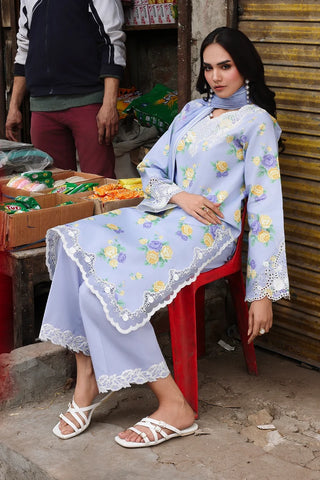 Rajbari Nissa Floral Symphony Lawn Collection -Lavender Suit