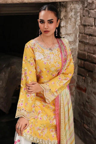 Rajbari Nissa Floral Symphony Lawn Collection -Yellow Suit