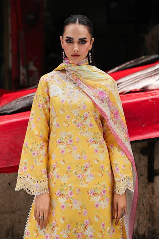 Rajbari Nissa Floral Symphony Lawn Collection -Yellow Suit