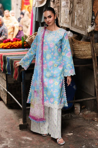 Rajbari Nissa Floral Symphony Lawn Collection -Blue Suit
