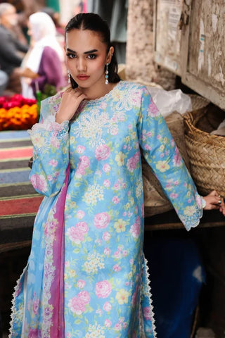 Rajbari Nissa Floral Symphony Lawn Collection -Blue Suit
