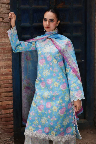 Rajbari Nissa Floral Symphony Lawn Collection -Blue Suit