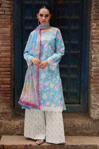 Rajbari Nissa Floral Symphony Lawn Collection -Blue Suit