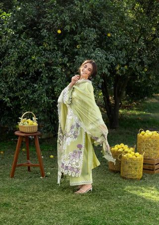 Elaf Luxury Lawn 2026- Pista Green Suit