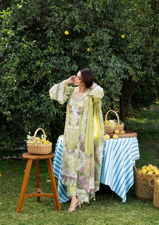 Elaf Luxury Lawn 2026- Pista Green Suit