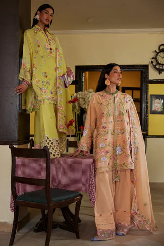 Zaha Festive Lawn 2026-Wildflower- Peach Suit