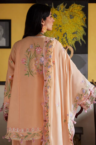 Zaha Festive Lawn 2026-Wildflower- Peach Suit