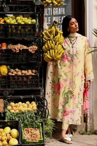 Zaha Festive Lawn 2026 Wildflower- Melon Yellow Suit