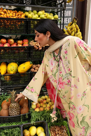 Zaha Festive Lawn 2026 Wildflower- Melon Yellow Suit