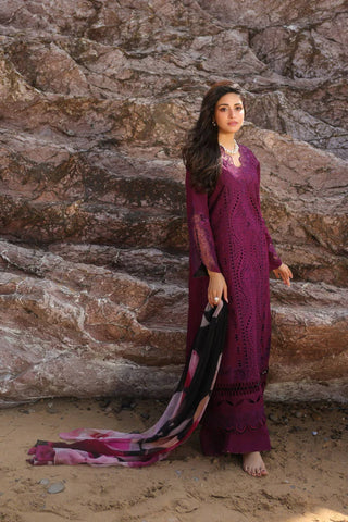 MM Vintage Flora Lawn Collection 26-Dark Purple Suit