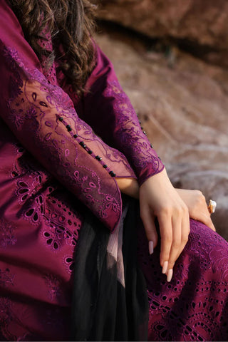 MM Vintage Flora Lawn Collection 26-Dark Purple Suit