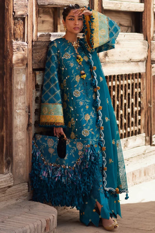Elan Lawn 25 Embroidered Collection-Bottle Green Suit