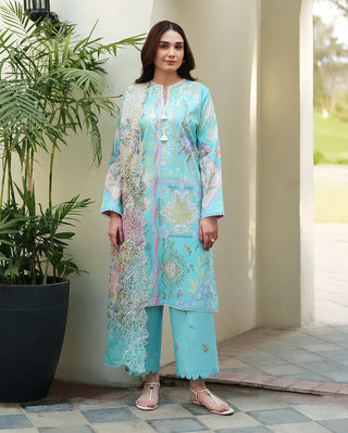 Roheenaz Rosette  Lawn Collection-Aquamarine Suit