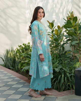 Roheenaz Rosette  Lawn Collection-Aquamarine Suit