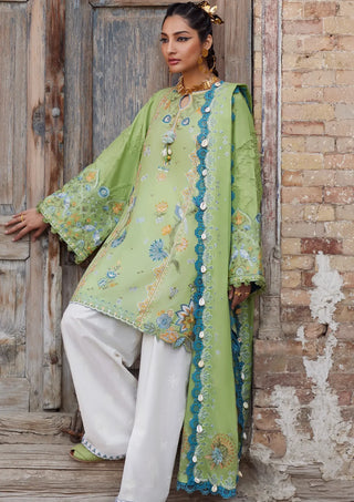 Elan Lawn 25 Embroidered Collection- Light Green