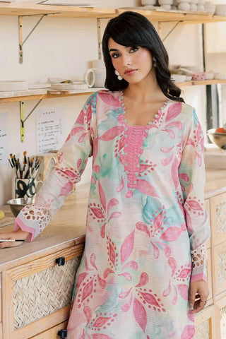 Nureh Ballerina Embroidered Lawn 2 Piece- White Pink Set