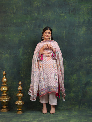 Prinstine Periwinkle Crepe Digital Printed- Stitched