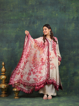 Four Seasons Crepe Suit- Digitally Printed -Stitched