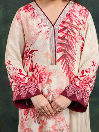 Four Seasons Crepe Suit- Digitally Printed -Stitched