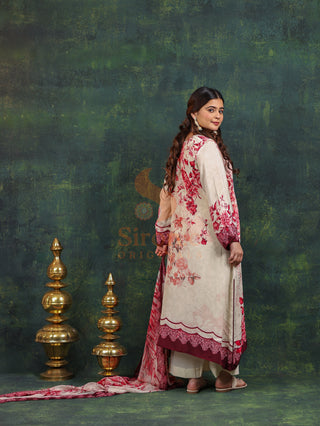 Four Seasons Crepe Suit- Digitally Printed -Stitched