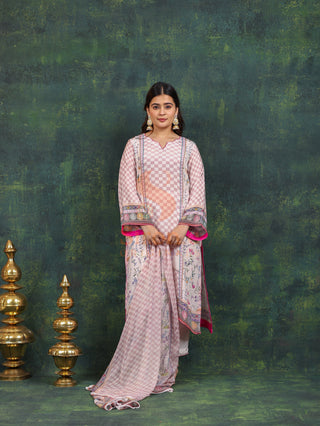 Prinstine Periwinkle Crepe Digital Printed- Stitched