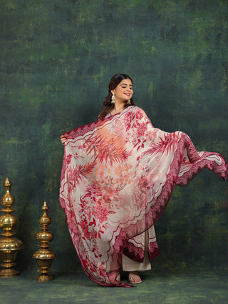 Four Seasons Crepe Suit- Digitally Printed -Stitched