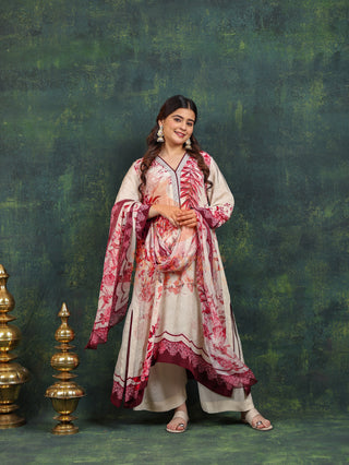 Four Seasons Crepe Suit- Digitally Printed -Stitched