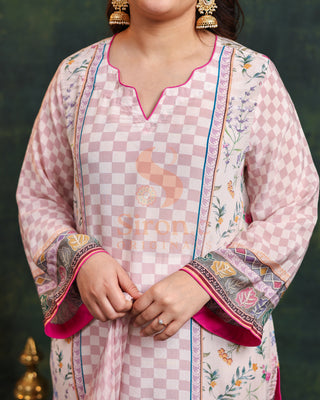 Prinstine Periwinkle Crepe Digital Printed- Stitched