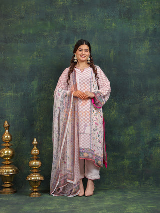 Prinstine Periwinkle Crepe Digital Printed- Stitched