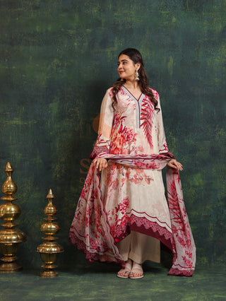 Four Seasons Crepe Suit- Digitally Printed -Stitched