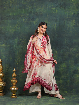 Four Seasons Crepe Suit- Digitally Printed -Stitched