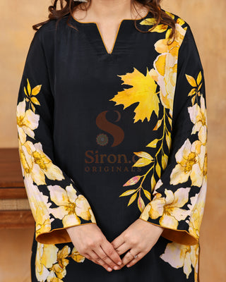 Ebony & Gold Crepe Suit - Stitched
