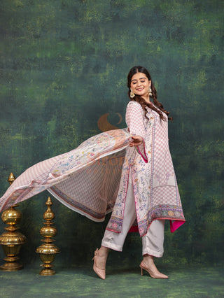 Prinstine Periwinkle Crepe Digital Printed- Stitched
