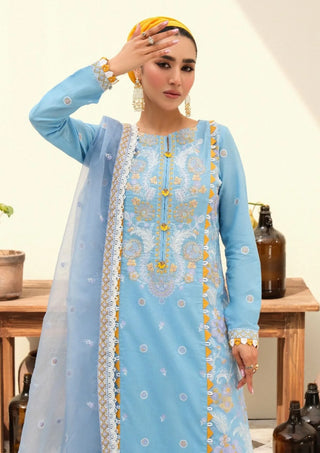 Eshaal Mishkaat Lawn Eid Edition- Ice Blue Suit