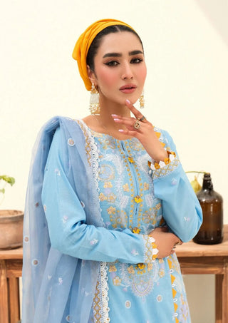 Eshaal Mishkaat Lawn Eid Edition- Ice Blue Suit