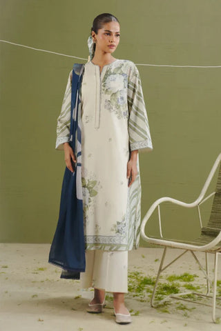 Coco Prints By Zara Shahjahan Prints Collection-Creme Blue Suit