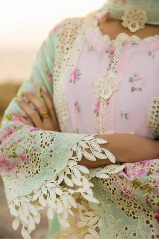 MM Vintage Flora Lawn Collection 26-Pink & Green Suit