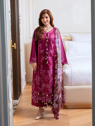 Jade Ombre Starlet Lawn Collection- Magenta Suit