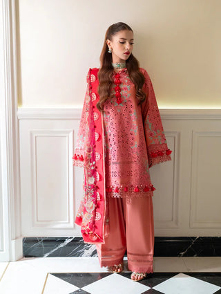Jade Ombre Starlet Lawn Collection- Peach Suit