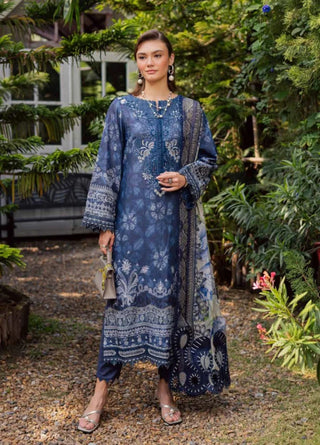 Nureh Gardenia  Embroidered Lawn Doria Collection -Blue Suit